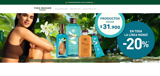 Custom landing page for Yves Rocher Colombia